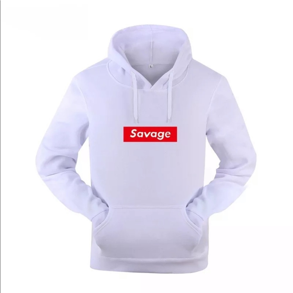 Supreme Style Savage Hip Hop Gangster Hoodie White